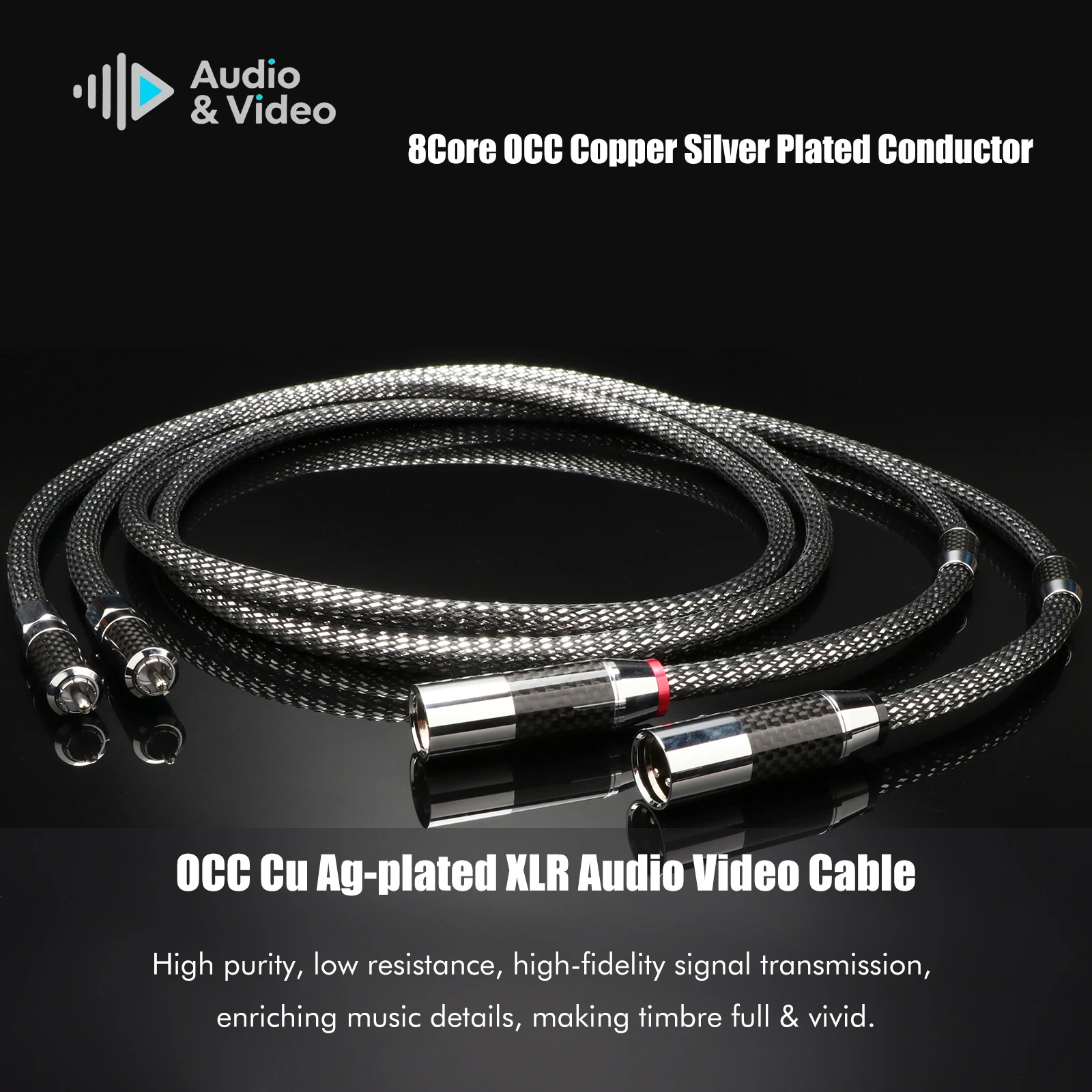 Paar XLR-Kabel Audiophile Symmetrische Kabelverbindung, 3-Pin XLR-Mikrofonkabel für Audio- und Tontechnik – Detail 3