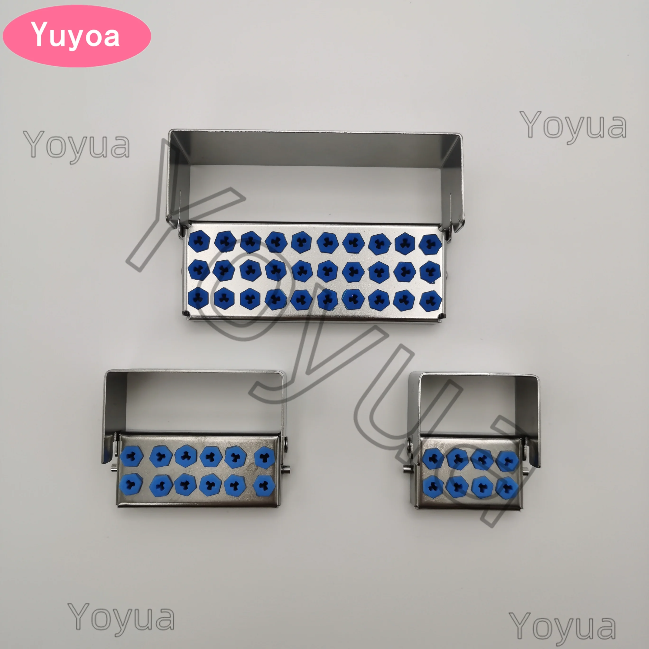 3pcs 8/12/30 Holes Dental Bur Holder Autoclave Sterilizer Case Endo File Disinfection Box Organizer