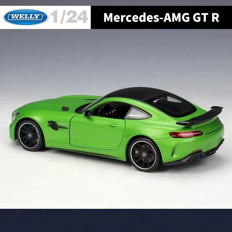 WELLY-modelo de coche de aleación de simulación Mercedes AMG GT R, adecuado para juguetes y colecciones de niños, 1:24