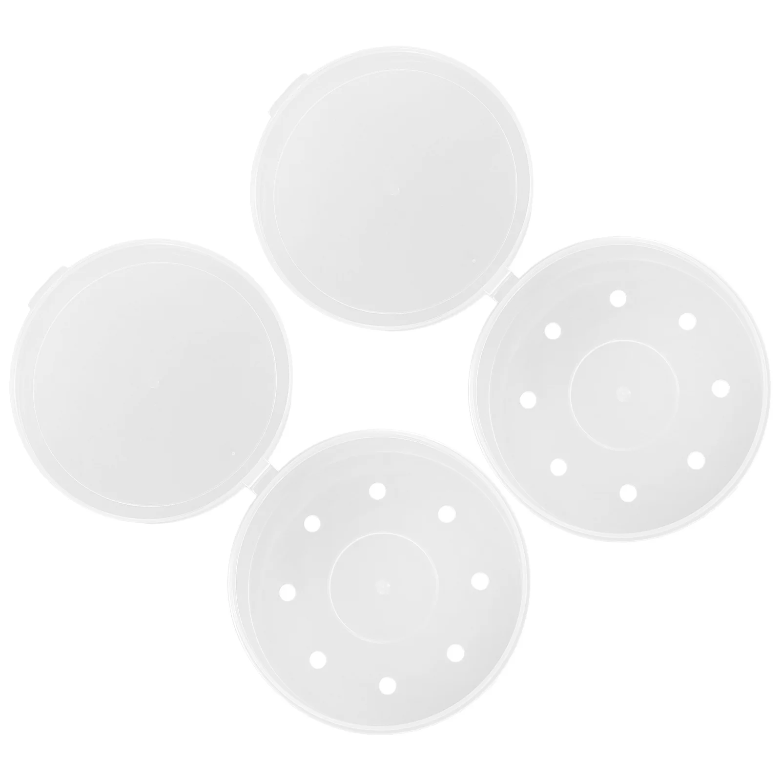 

2Pcs Transparent Makeup Puff Storage Box Portable Round Sponge Holder Travel Organizer Powder Puff Case