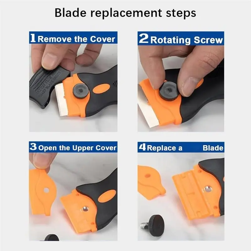 A53M-Blade, Tool With 10Pcs Plastic Blades And 10Pcs Metal Blades, Multi-Purpose Cleaning Scraper Adhesive, Paint Removal