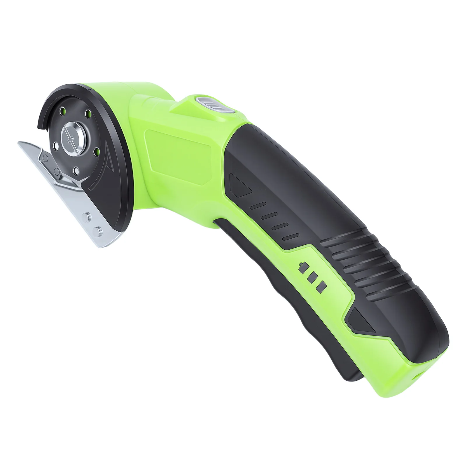 Elektryczny nóż do kartonu 320 obr./min, akumulatorowe nożyce elektryczne z wskaźnikiem naładowania baterii i światłem LED do dywanów, tkanin i skóry.