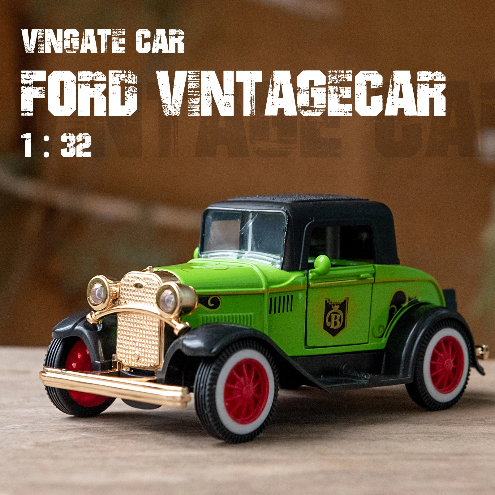 1:32 Diecast Fords Vintage Retro Auto Modell Graffiti Klassische Pull Zurück Auto Miniatur Fahrzeug Replik Für Sammlung Geschenk für Kinder