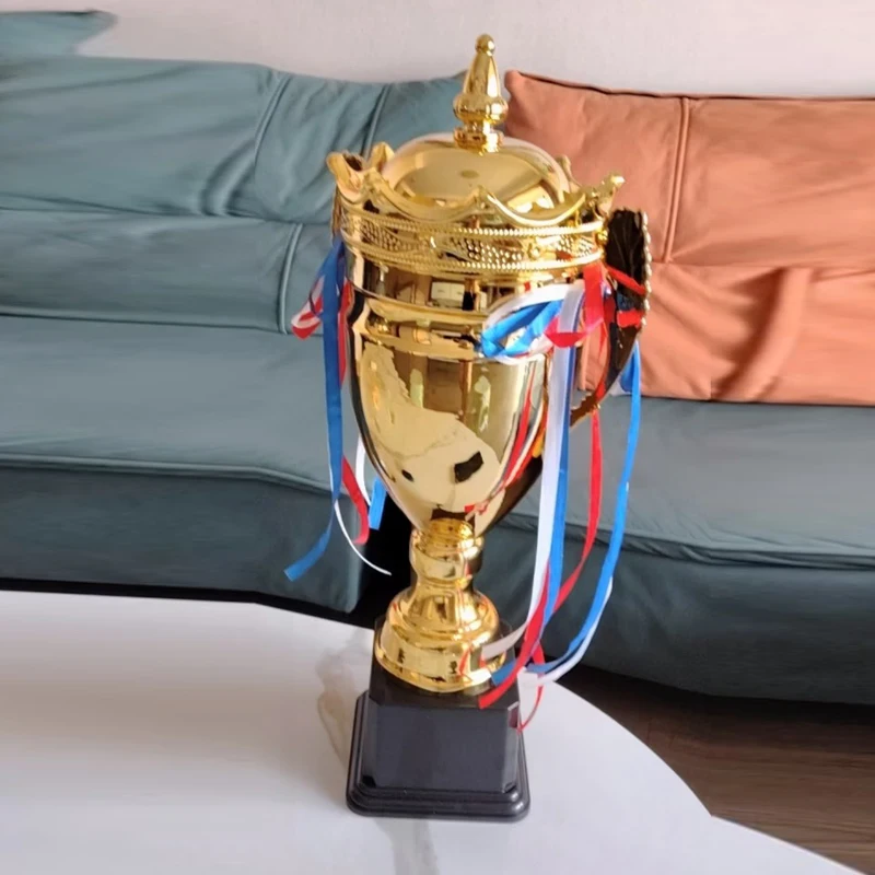 Customized Gold/ Silver/ Copper Sports Champions Metal Trophy, Contest Commercial Covered Souvenir Cup Big Universal Trophy, 1Pc