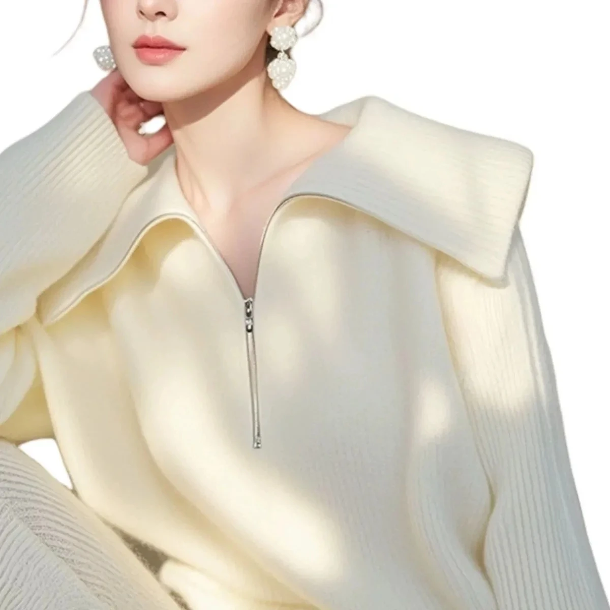 التلبيب تريكو سستة البلوز سترة المرأة لباس خارجي 2026 خريف شتاء جديد كسول فضفاض عادية الحلو شيك سترة القمم