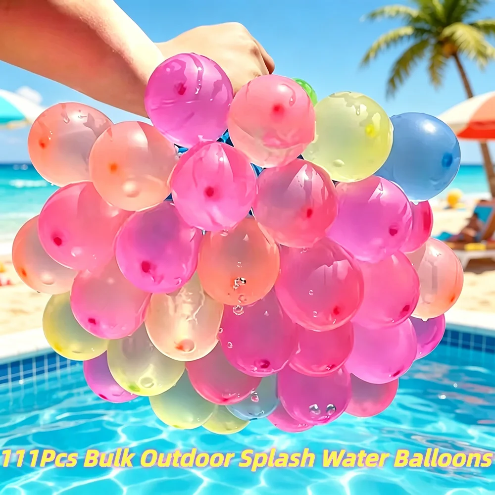 111 Stück Bunte Wasserbomben Selbstversiegelnd Schnellfüllende Wasserspritzbälle Wasserspielzeug für Sommer-Pool-Party-Aktivitäten