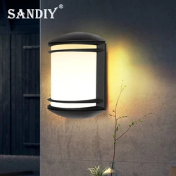 SANDIY 옥외 벽 빛 외부 Sconce 램프 방수 발코니 빛 방진 정원 야드는 테라스 계단 문 가로등 110v-240v를 위한 조명 기구 IP65 조명 기구를 지도했습니다