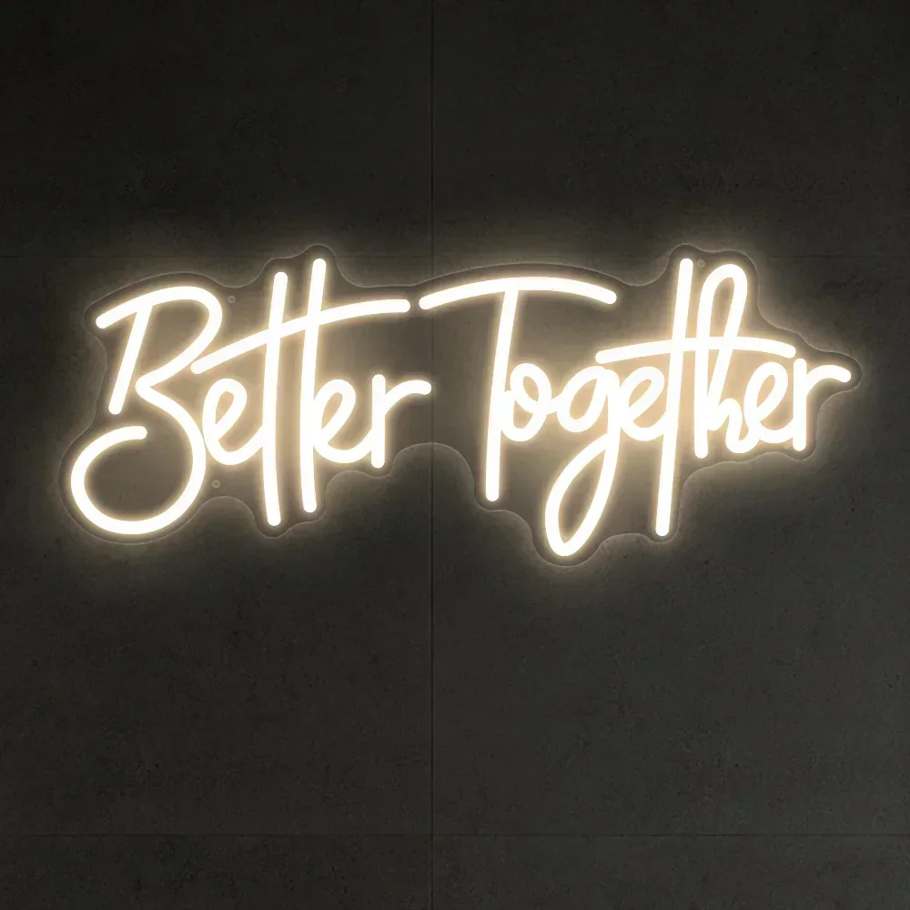 Неоновая светодиодная вывеска Better Together, свадебный декор, неоновая вывеска для помолвки, светодиодные фонари для спальни, только женатая неоновая вывеска, светодиодные фонари