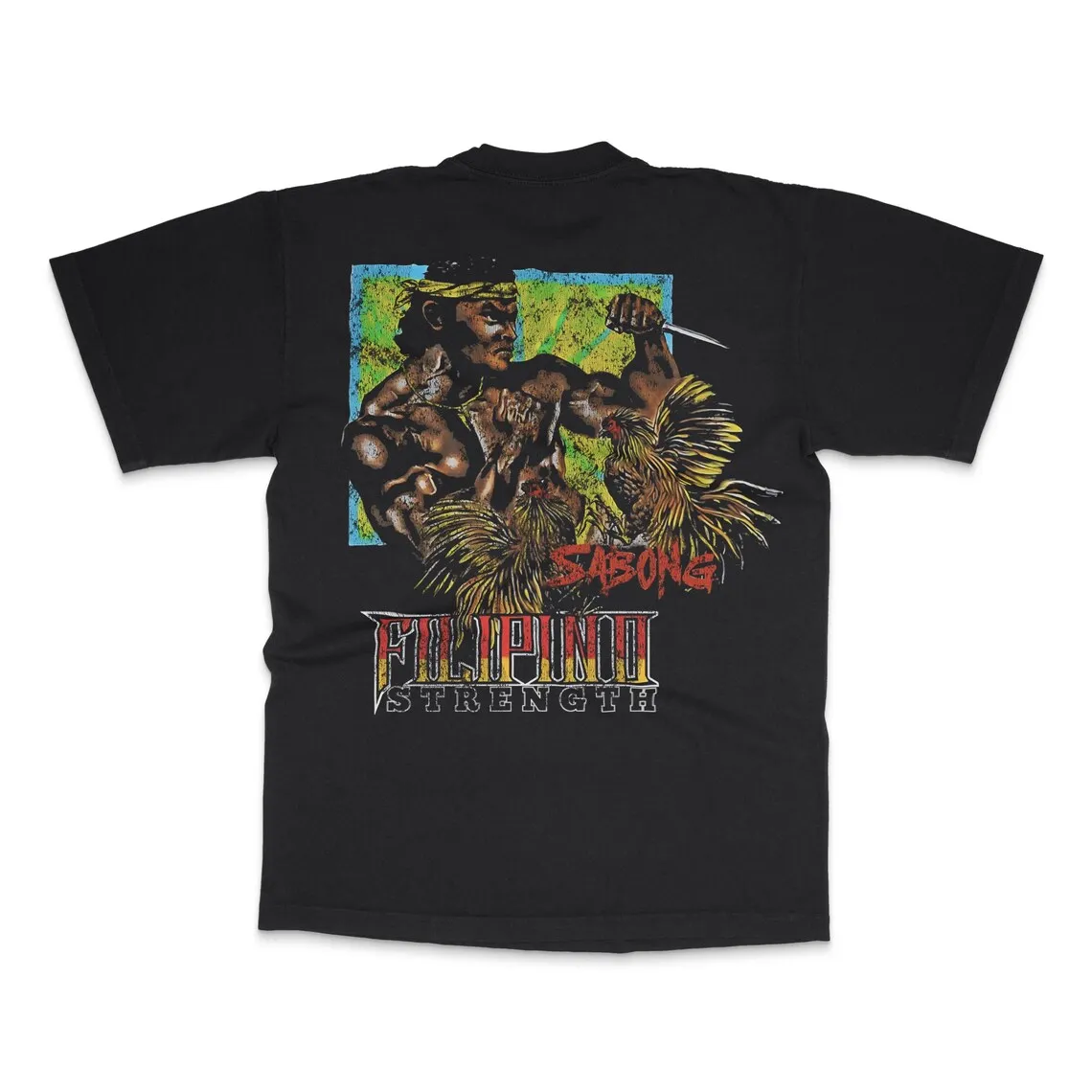 Filipino Strength 90's design distressed vintage reprint T Shirt Pinoy sabong cockfighting Philippines Hawaii