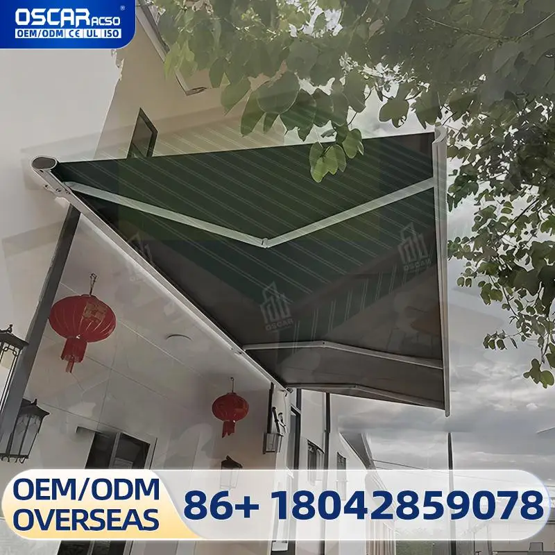 

Outdoor Telescopic Full Frame Electric Awning 3M Aluminum Alloy Acrylic Garden Courtyard Balcony Retractable Awning