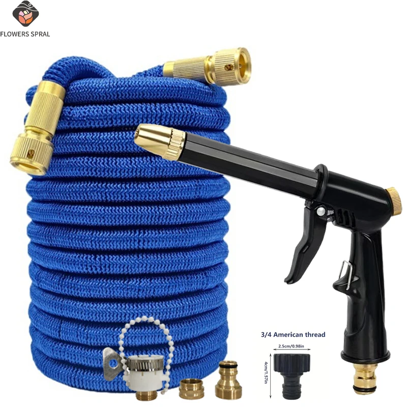 

Садовый шланг, расширяемый шланг высокого давления для мойки автомобилей, водяной пистолет, несколько режимов, садовая водопроводная труба, инструмент для полива сада