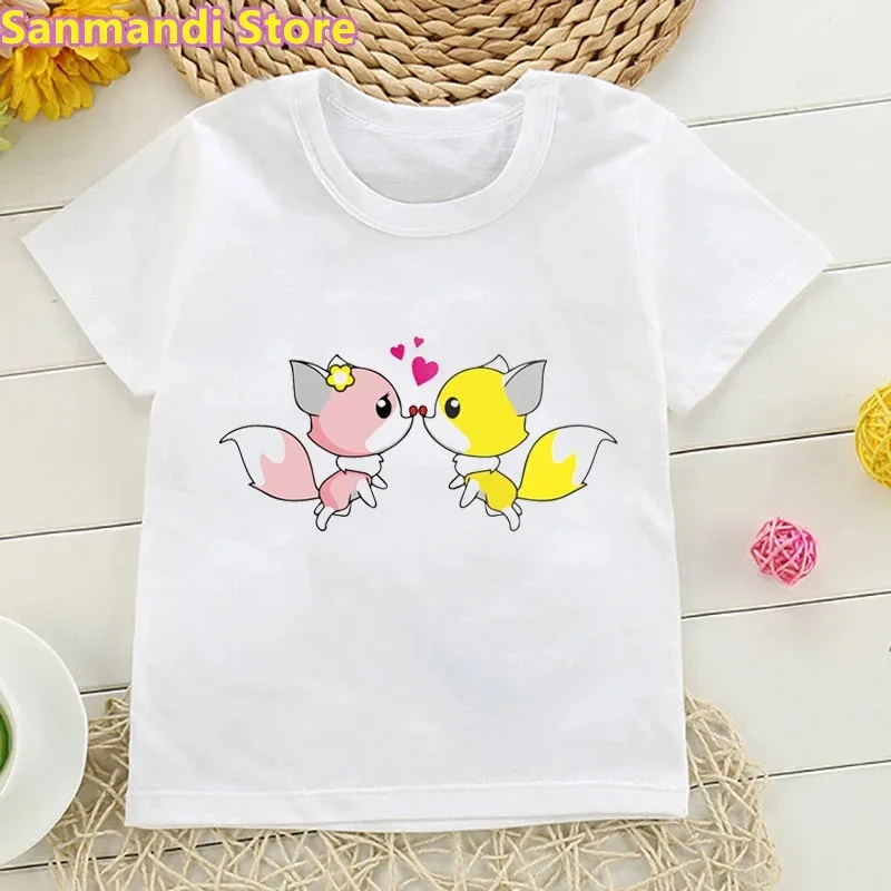 Gabbys Doll House Mermaid Cat Print T Shirt Kids Clothes Girls/Boys Funny Summer Tops Short Sleeve Tshirt Children Clothing