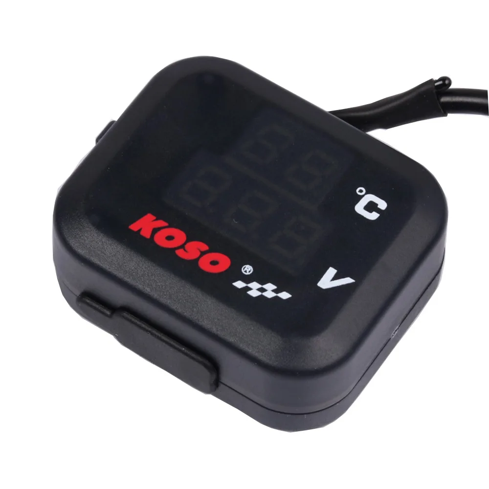 Universal KOSO Motorcycle Voltmeter Thermometer Temperature Indicator Voltage Digital Display USB Charger For Vespa TMAX XMAX