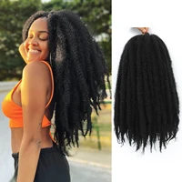 Marley Twist Trenzado de cabello Crochet 10-18 pulgadas Afro Kinky Trenzado de cabello Marley Twist Trenzas Extensión de cabello sintético para mujeres