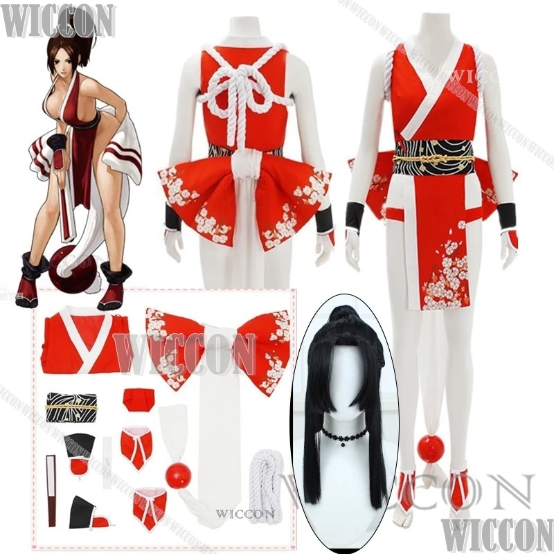 Mai Shiranui Cosplay Fantasy Game Mortal Kombat Disguise Costume Mai Shiranui Adult Women Halloween Roleplay Fantasia Clothes