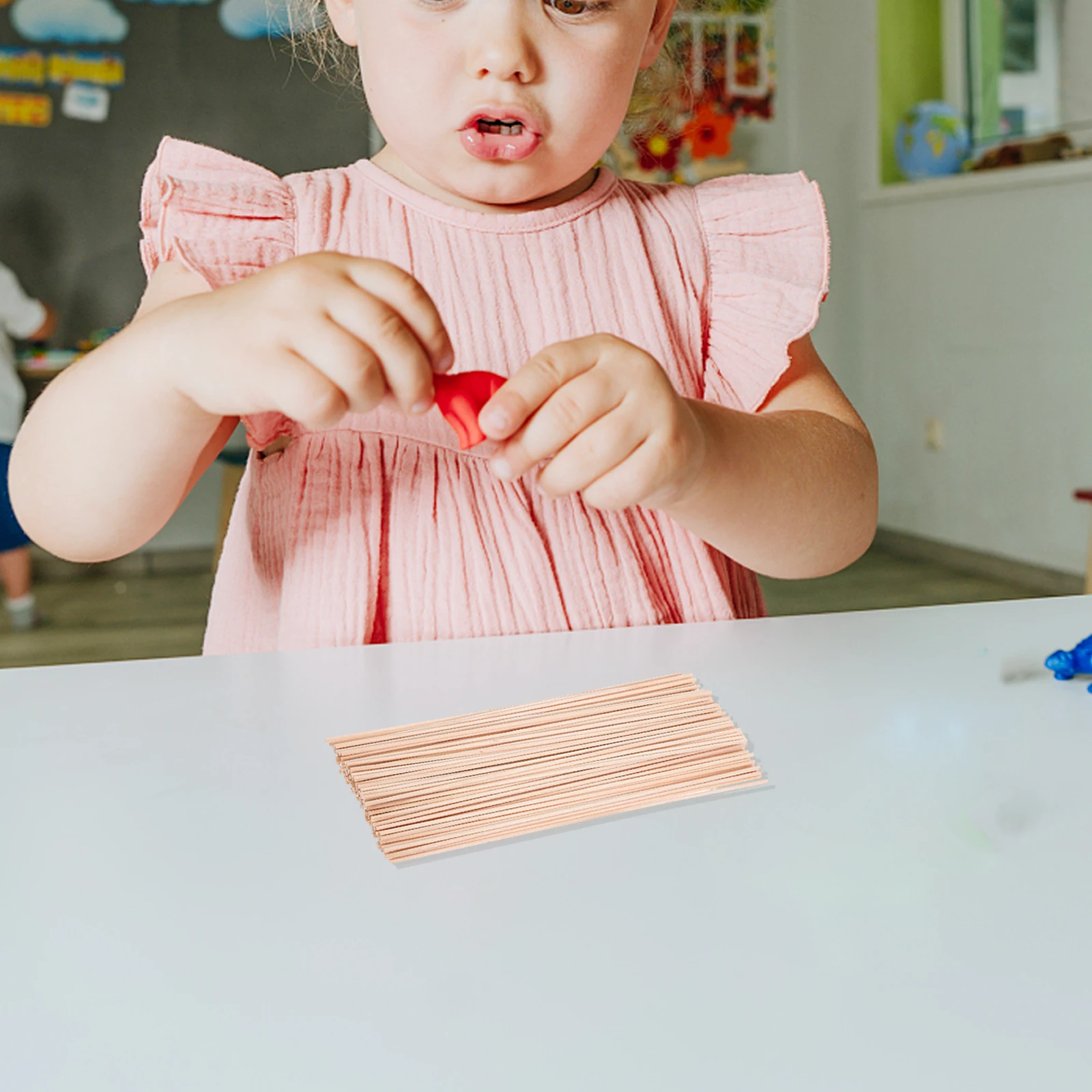 

100pcs Children Craft Materials 200X2X2Mm Natural Wood Dowel Rods For Diy Kids Art Projects Handmade Supplies Wood Craft Sticks