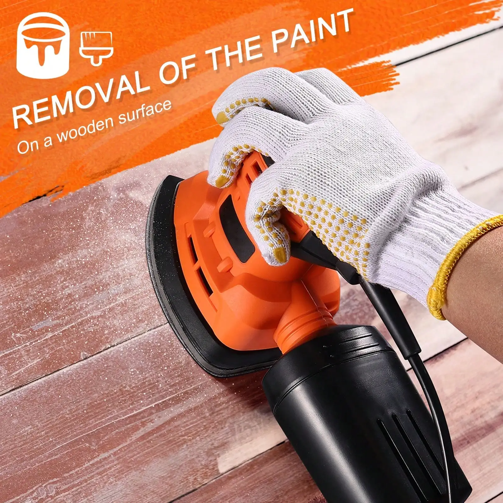 

Palm Sander, 12000RPM Corded Detail Sander With Dust Collection Box, Compact Mouse Hand Sander With 10Pcs Hook & Loop Sa