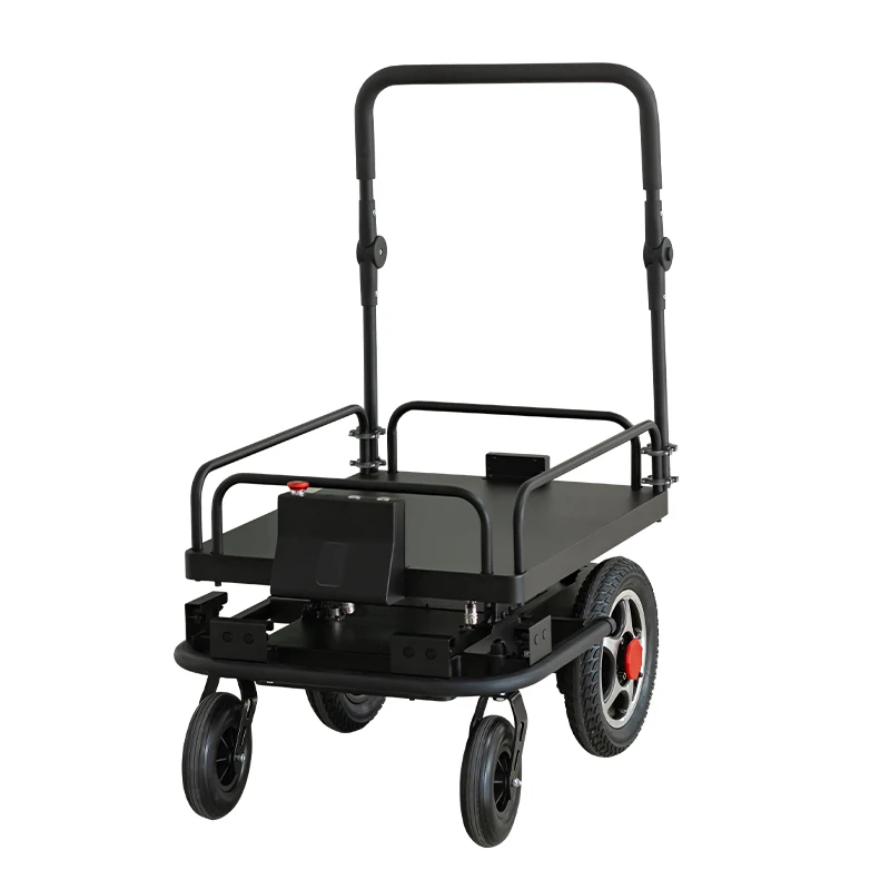 Supermarket shopping cart trolley automatically follows the trolley robot