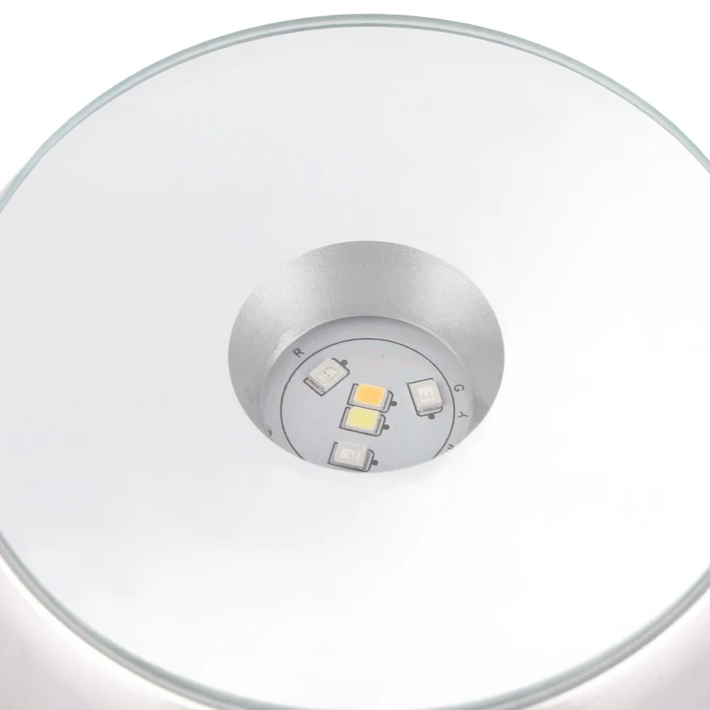 Pedestals Colorful Light LED Display Base Silver Rotary Stand Crystal Display Base LED Rotating Crystal Display For Glass Art