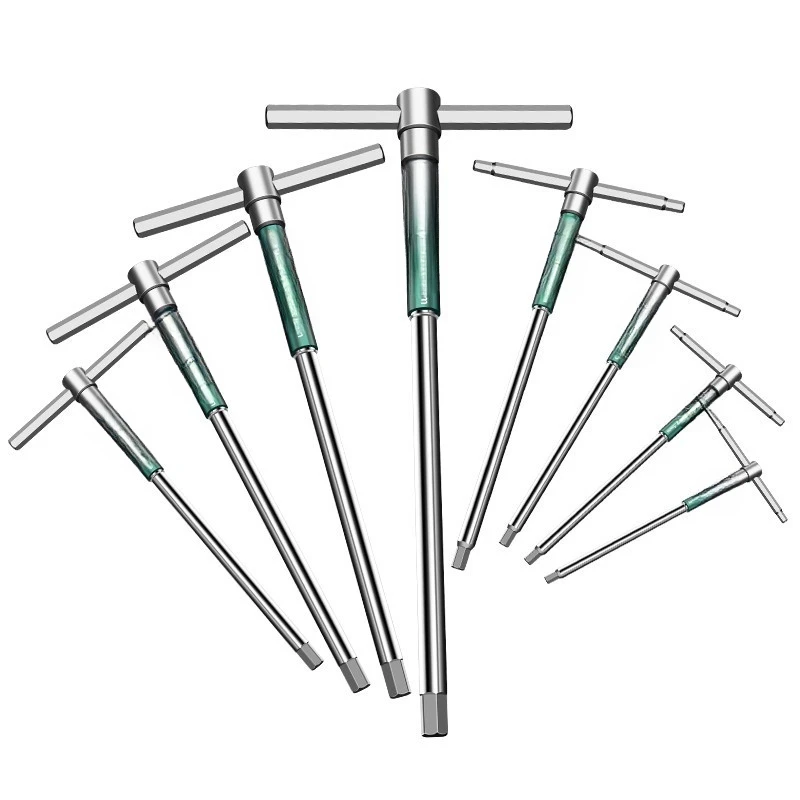 

T 2-10mm Screwdriver T Type Allen Hex Wrench Chrome Spanner T-shaped Hand Tool Extended T-Socket Wrench