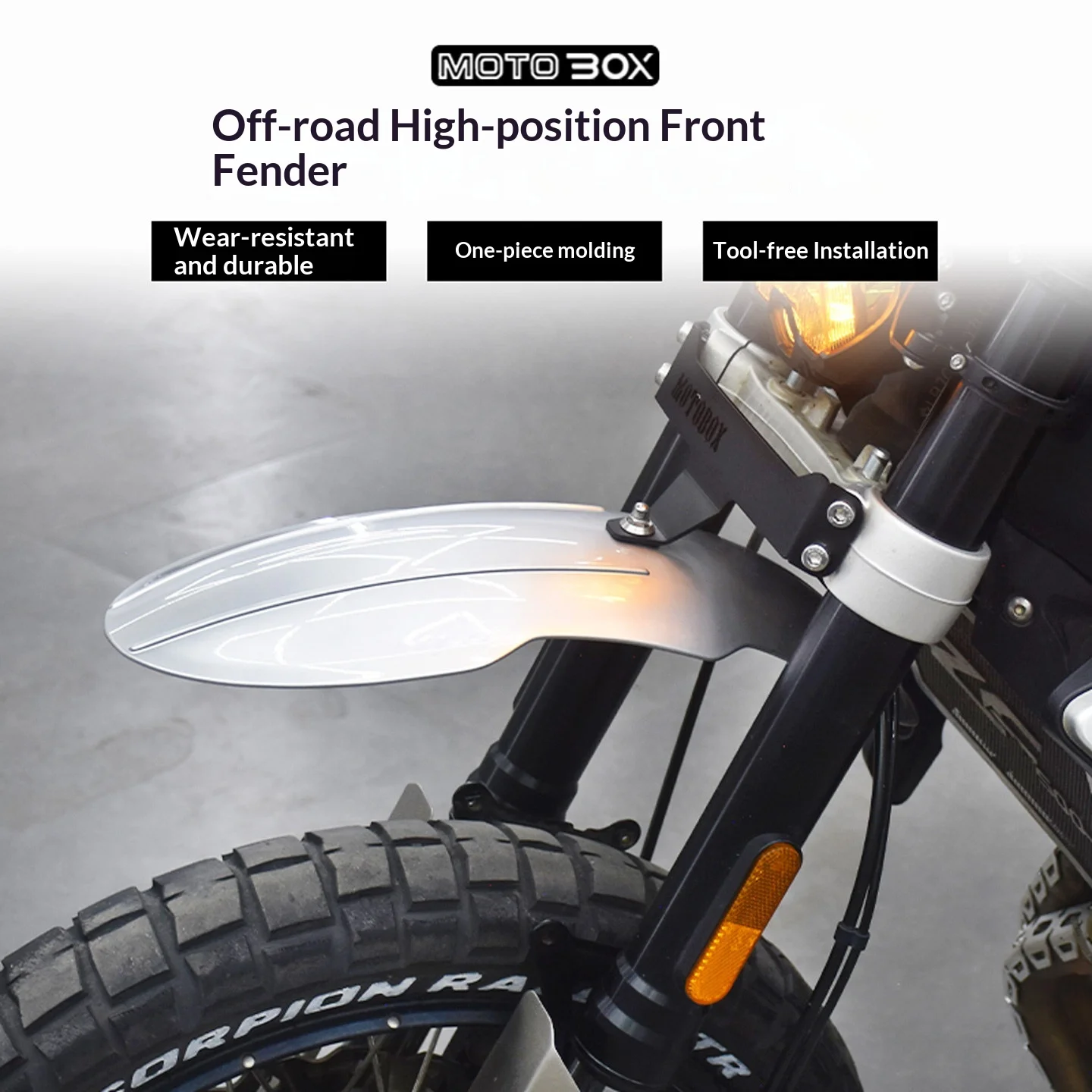 【Premium】For KOVE 500F modified high-position off-road fender, retro bird-beak-style front lip, and sand-removing plate – specia