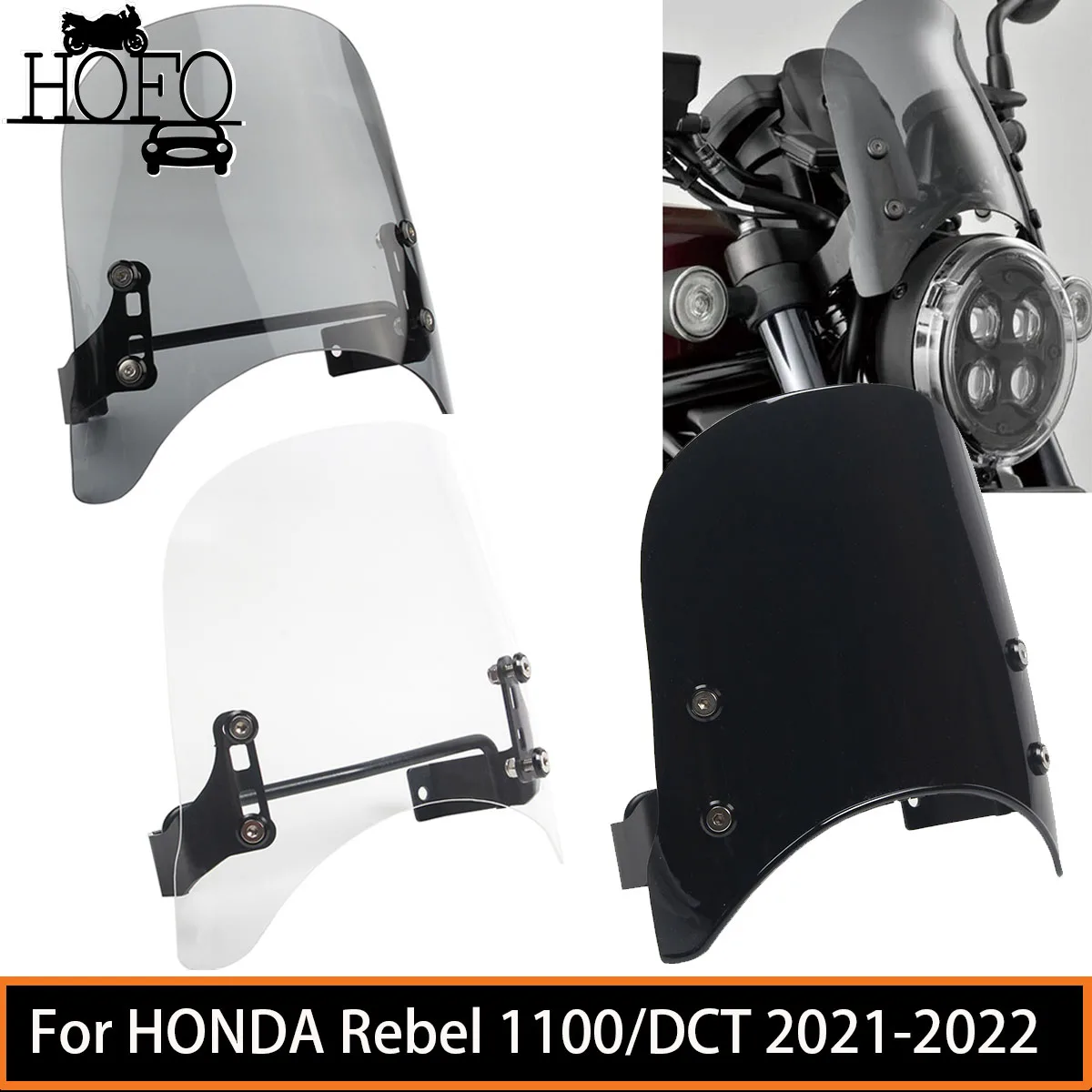 

Motorcycle Accessories Windscreen Windshield Screen Cover For HONDA Rebel 1100/DCT 2021-2022