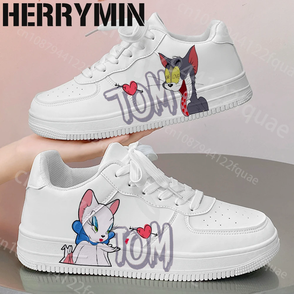 Tom Jerry Couple Shoes Male Platform Sneakers Fashion Women kateboarding Shoes 3D graffiti Student Casual shoe Christmas present