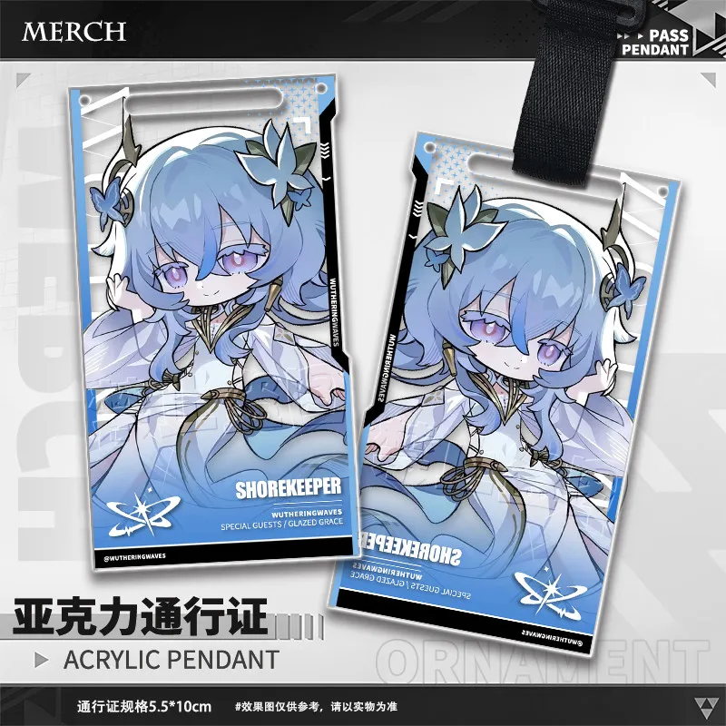 Game Wuthering Waves Aemeath The Shorekeeper Jinhsi Acrylic Pass Anime Bag Charm Acrylic Pendant Keychain Cosplay Birthday Gift view 4