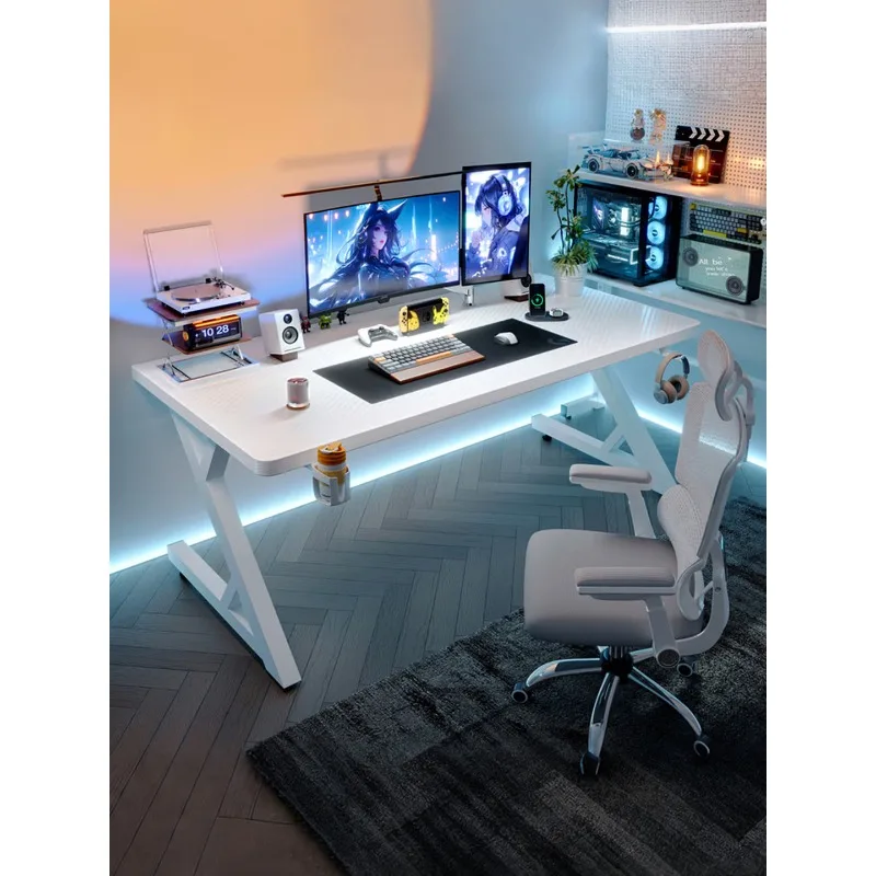 Computer table Desktop game table Household carbon fiber color clamping robot arm Solid wood ecological board Whole board