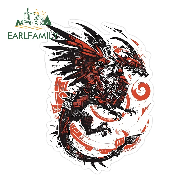 EARLFAMILY 13cm × 9.6cm Special Dragon Retro Poster Style Car Stickers Cool Personality Refrigerator Decals Vinyl Car Wrap