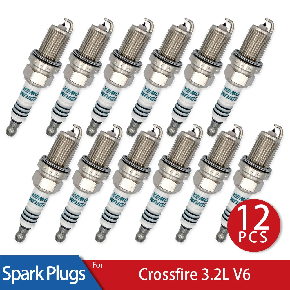 12 Pcs/Lot Iridium Power Spark Plugs Glow Plug for 2004-2008 Chrysler Crossfire 3.2L V6 Car Candle Stable Operation 80000km