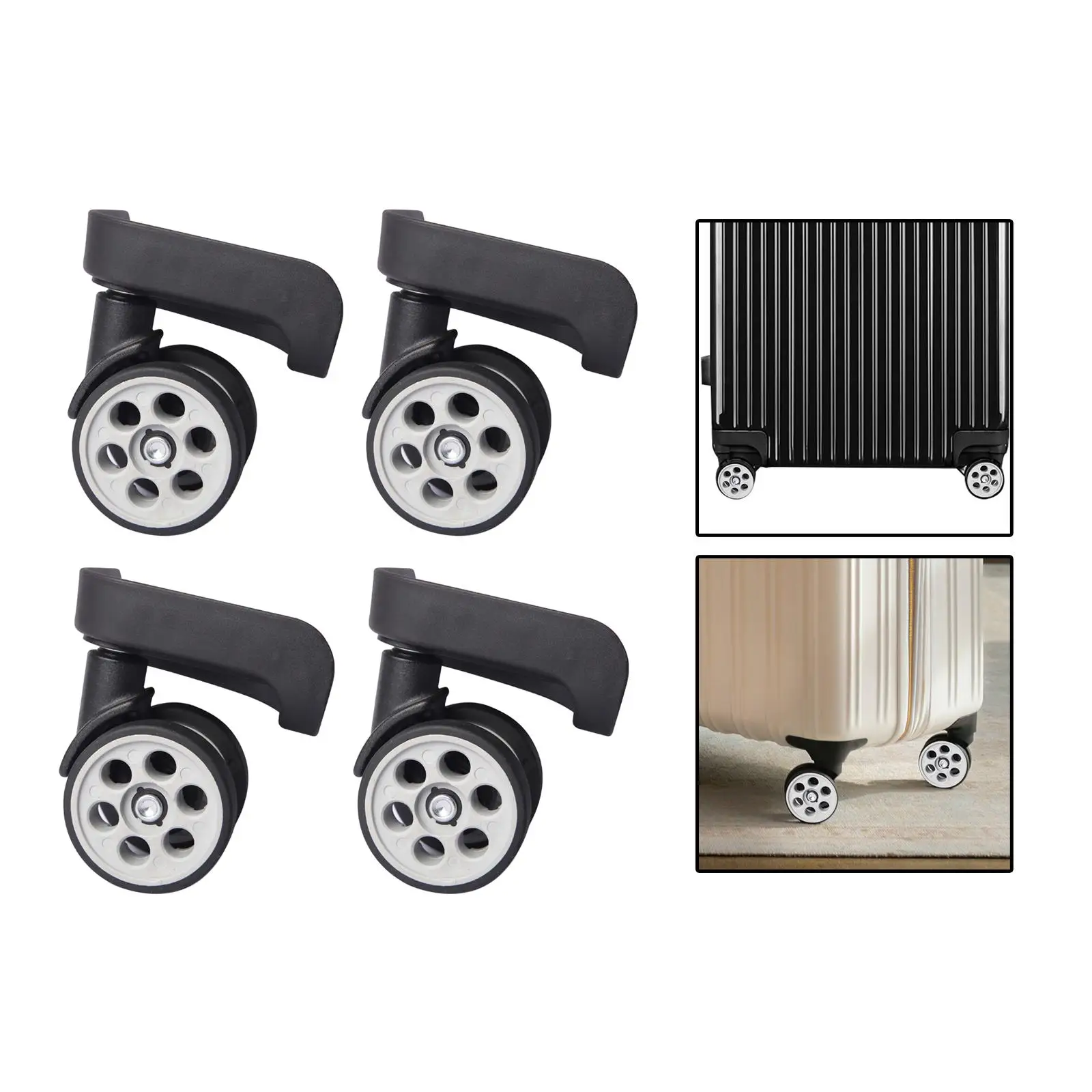 4x Luggage Wheels Mute Wear Resistant Strong Bearing Capacity 360 Degree Rotation Repair Parts Trolley Case Caster Trunk Wheels