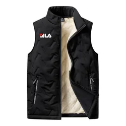 Mens Vest Jacket Warm Sleeveless Jackets Winter Waterproof Zipper Coat Autumn Stand-up Collar Casual Waistcoat Brand Clothing