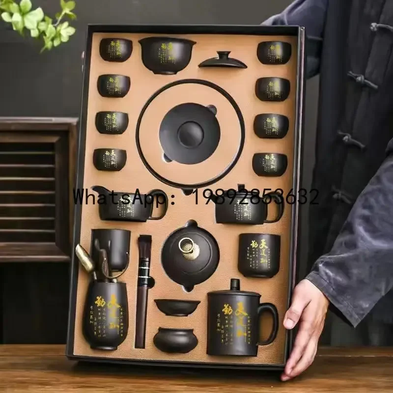 a-15 purple sand kung fu tea set pure handmade teapot for home gift tea cup