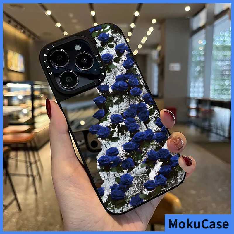Shockproof Mirror Phone Case For iPhone 13 14 13 12 11 15 Pro Max Full screen glacier cliff blue rose For Case 7+8+ XR XsMax image 4