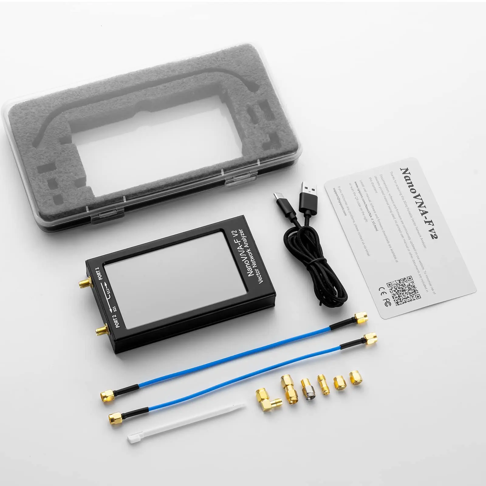 HTOOL NanoVNA-F V2 4.3Inch Vector Network Analyzer 50KHz-3GHz HF VHF UHF Antenna Analyzer Portable VNA 301 Scan Points