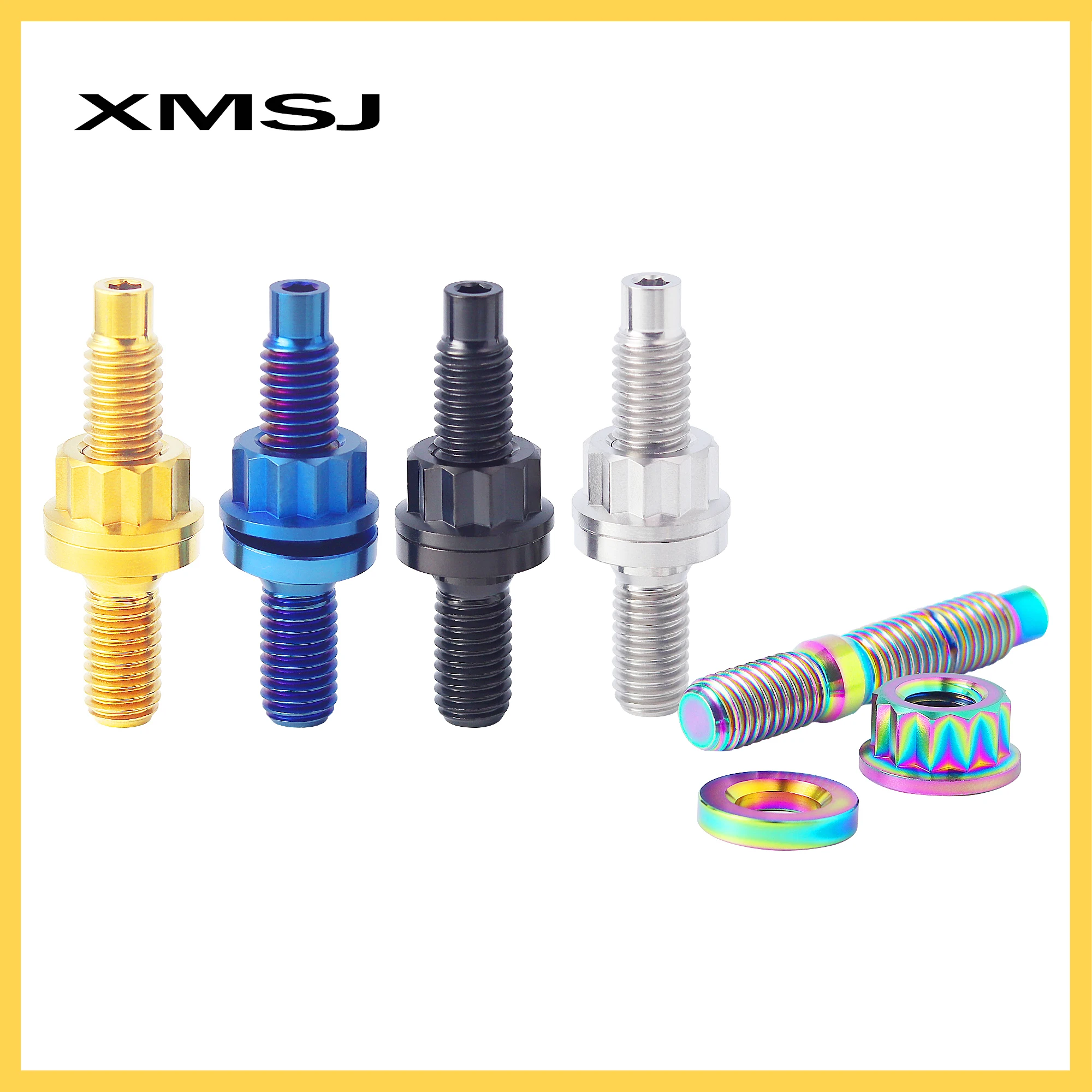 XMSJ M8/M10x45mm Titanium Alloy Intake Or Exhaust Manifold Stud Sawtooth Nut Bolt Flange Stud Used For Automobile Parts