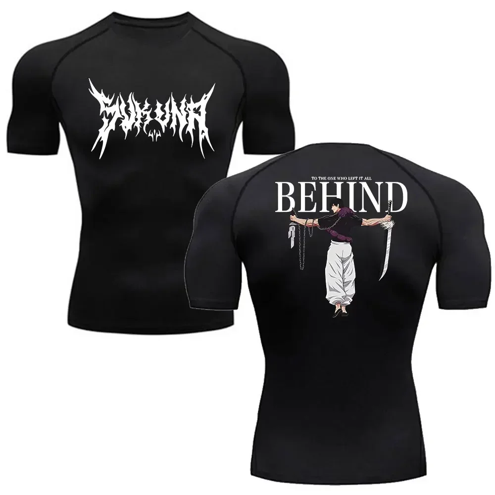 

Men's Summer Fitness Gym Sports Running T-Shirt New Hot Selling Anime Jujutsu Kaisen Compression Shirt Short Sleeve S-3XL