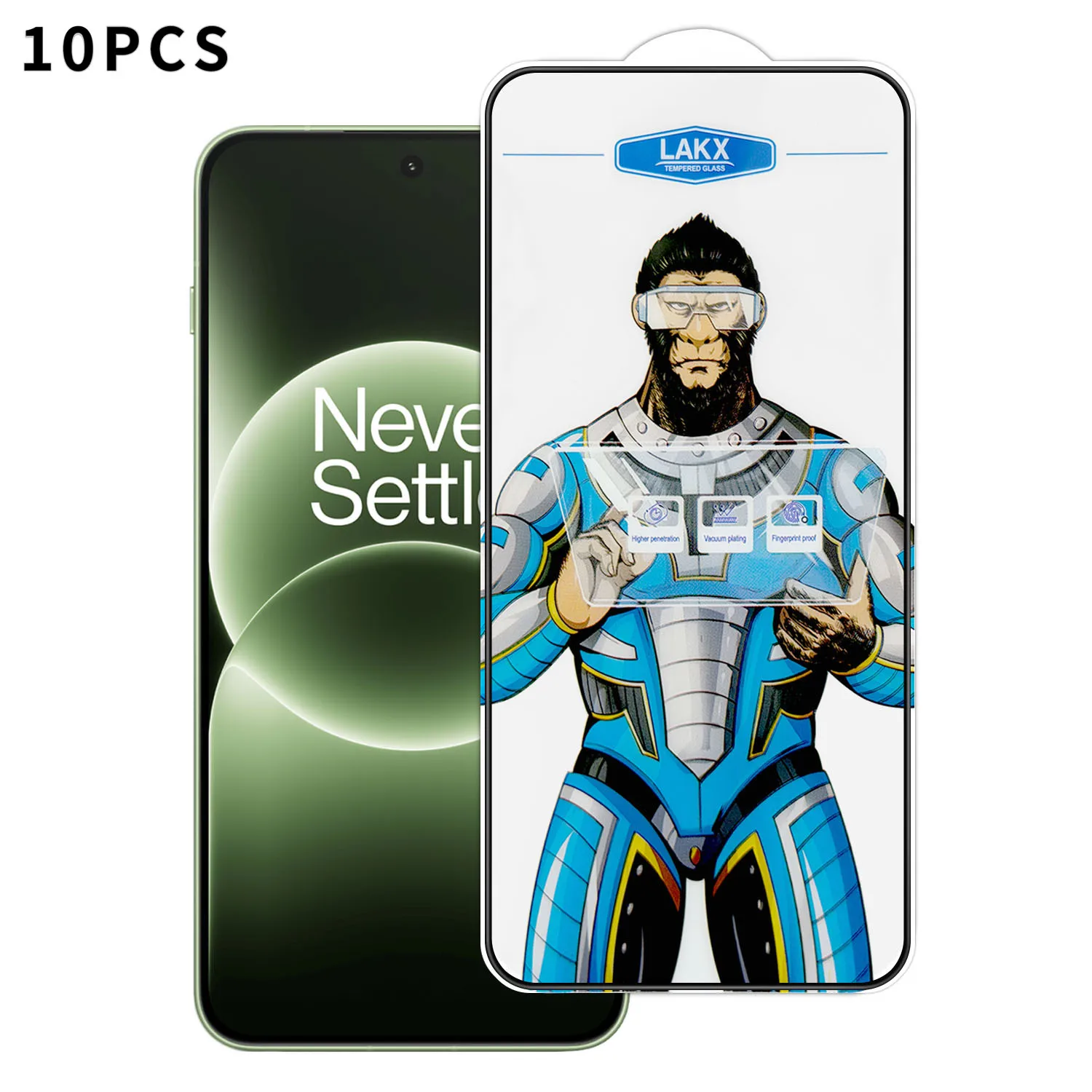 

For OnePlus Ace 6T 5G 10Pcs High Definition Tempered Glass Anti-fingerprint Anti-static Electroplating Full Screen Protector - T