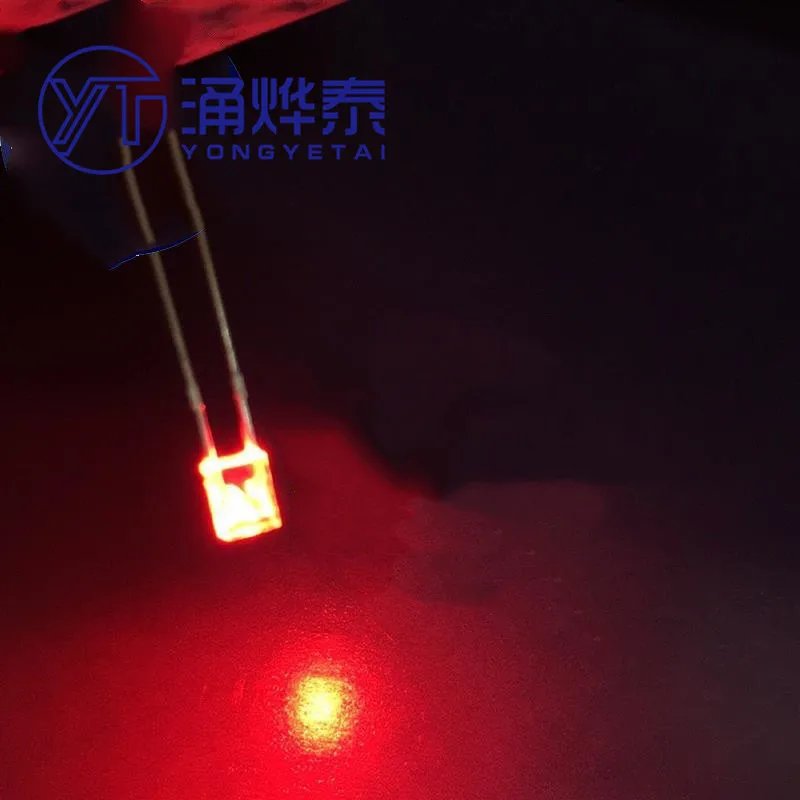 YYT 100PCS 2*3*4MM square LED white hair white red emerald green blue yellow orange light-emitting diode light bright short foot