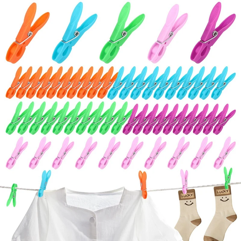 Pack Of 50 Clothes Pegs,Clothes Pegs Without Imprint,Clothes Pegs Plastic Strong Grip Clothes Pegs For Clothesline,Towel