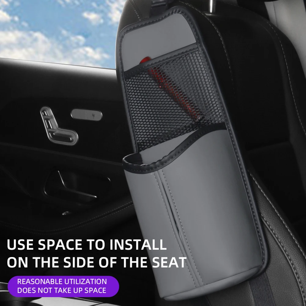 

Органайзер на боковую часть автомобильного сиденья, подвесная сумка для хранения с сетчатым карманом для телефонов, кошельков, очков, многофункциональный держатель для вещей