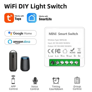 16A Tuya Smart WiFi Switch Support 2-Way DIY Switches Mini Smart Breaker Smart Life Control Support Alexa Google Alice