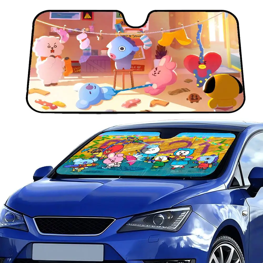 

B-BT-21 Car Window Sun Shade Windshield Anti-UV Protection Front Rear Windshield Block Cover Visor Accessories