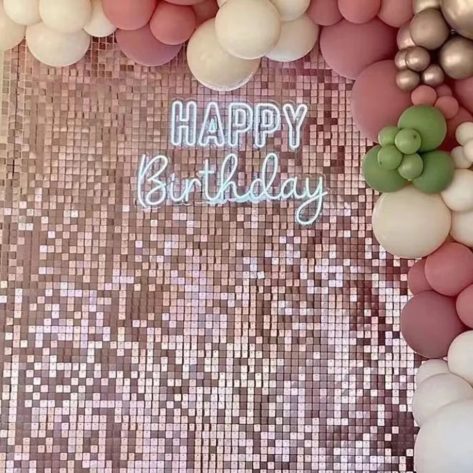 90x180cm Shimmer Wall background Matte rose gold paillettes Shimer Wall Panels per la festa di compleanno decorazioni per il matrimonio di nozze