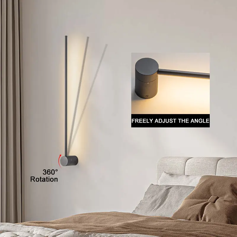 Schwarzer Touch-Schalter dimmbare LED-Wand leuchten für Schlafzimmer Wohnzimmer Innen Gold LED-Wand leuchten Leuchte für Treppen Korridor Gang