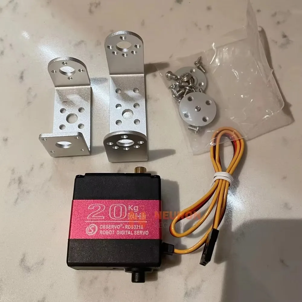 RDS3218 20KG High Torque RC Digital Servo, 180/270 Degree U Mount, Full Metal Gear for Robot Arm Motor