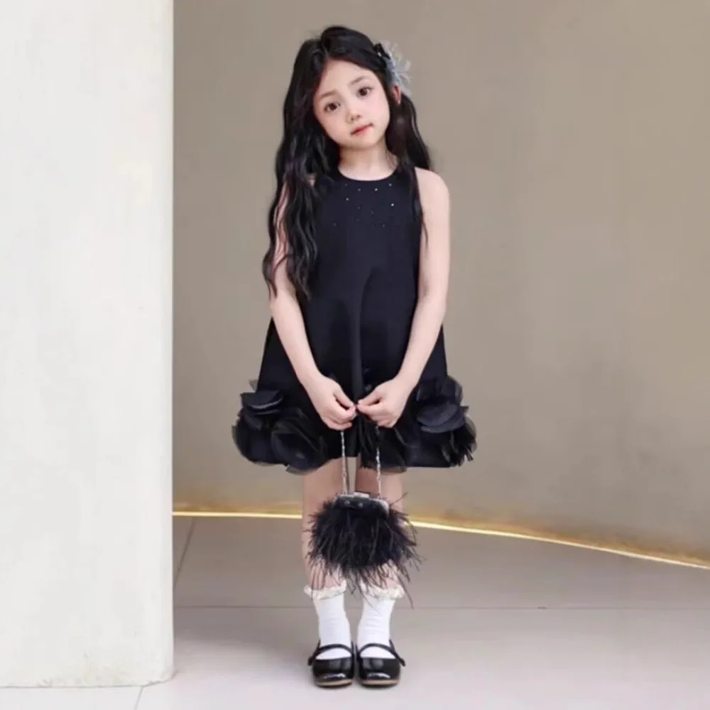 Girls Temperament Sleeveless Dress 2025 New Summer Style Vest Skirt Childrens Skirt