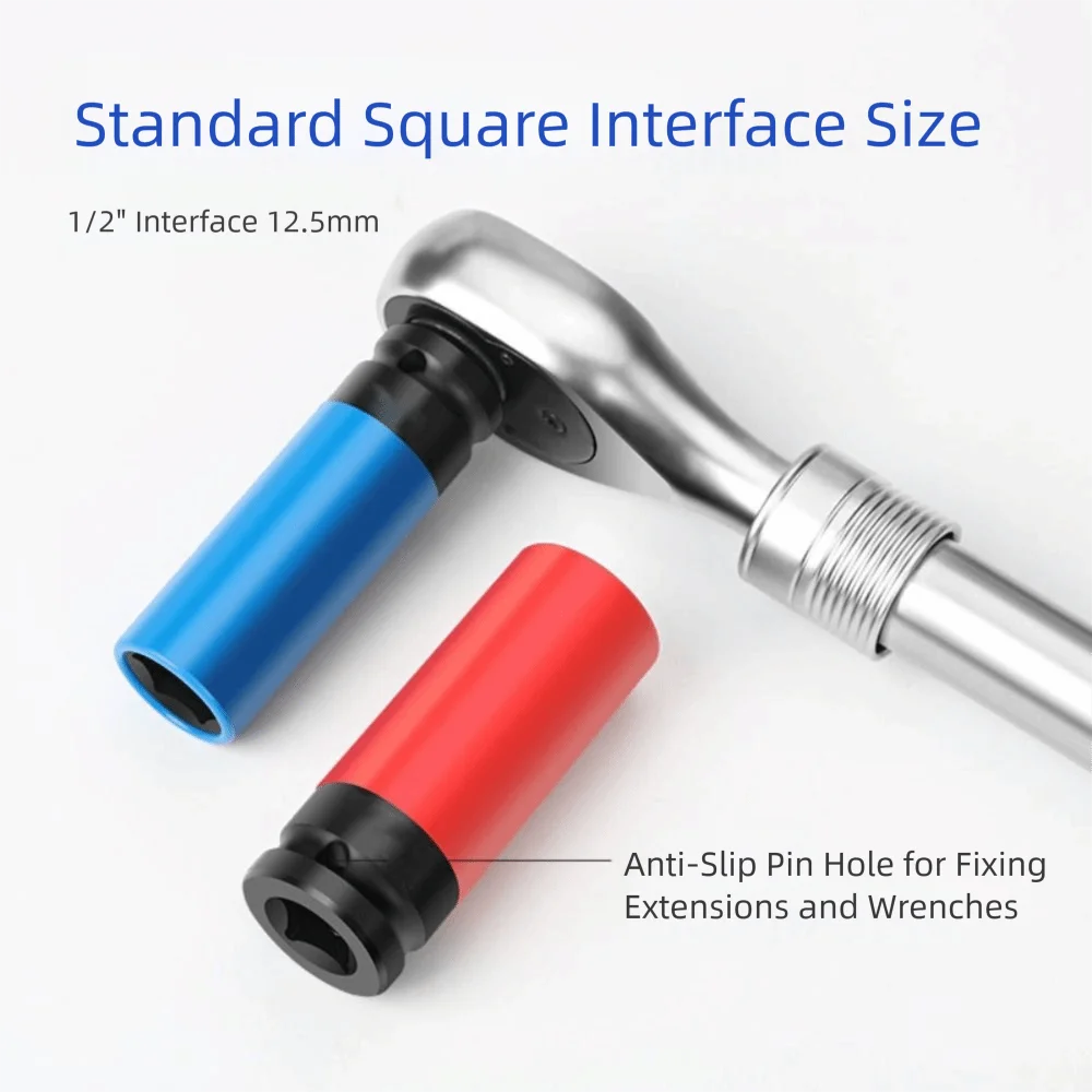 

Thin Wall Drive Wheel Protector Plastic Sleeve Deep Socket Impact Socket Color Coded Metric Size Lug Nut Socket