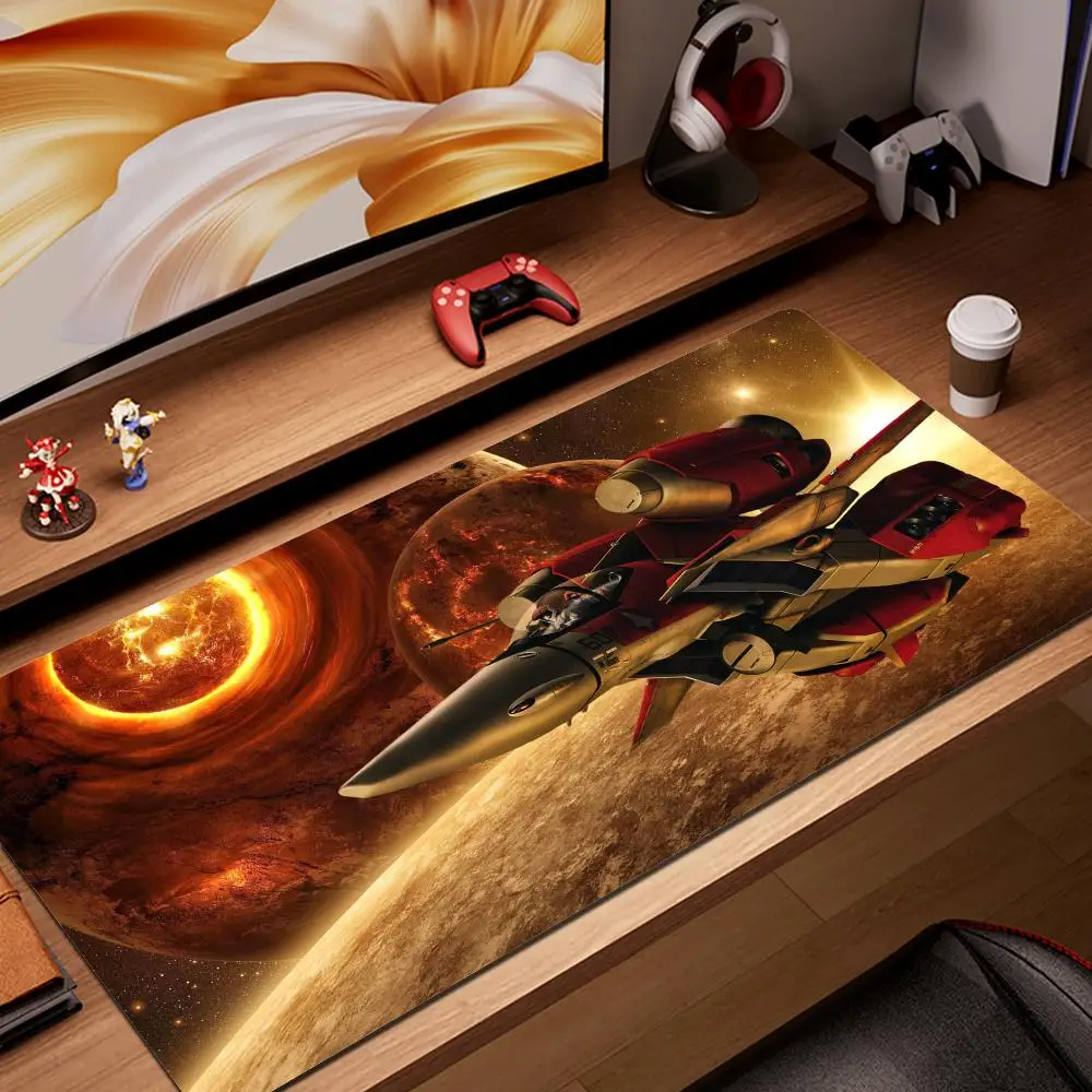 Alfombrilla de ratón de Anime Robotech XXL para Gamer, PC, ordenador Otaku, borde de bloqueo, foto personalizada DIY, alfombrilla de escritorio para portátil y portátil